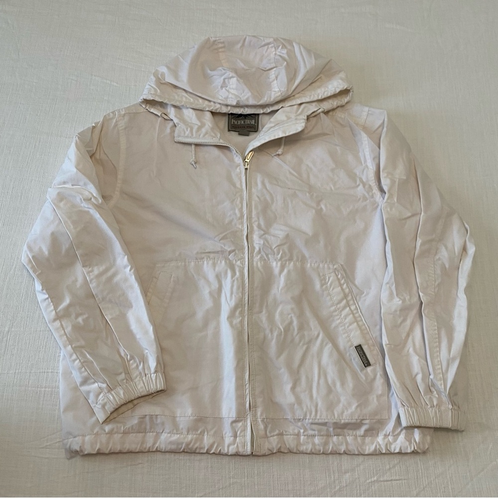 Pacific Trail Cream Outdoor Wear Hooded Windbreaker Jacket